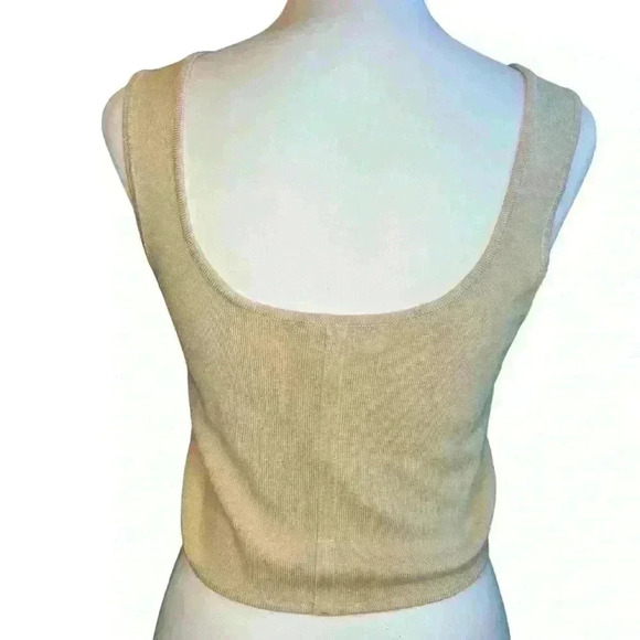 House of Harlow 1960 Cami  Tank Top Scoop Neck Sleeveless Pullover Beige Size M - Picture 4 of 5